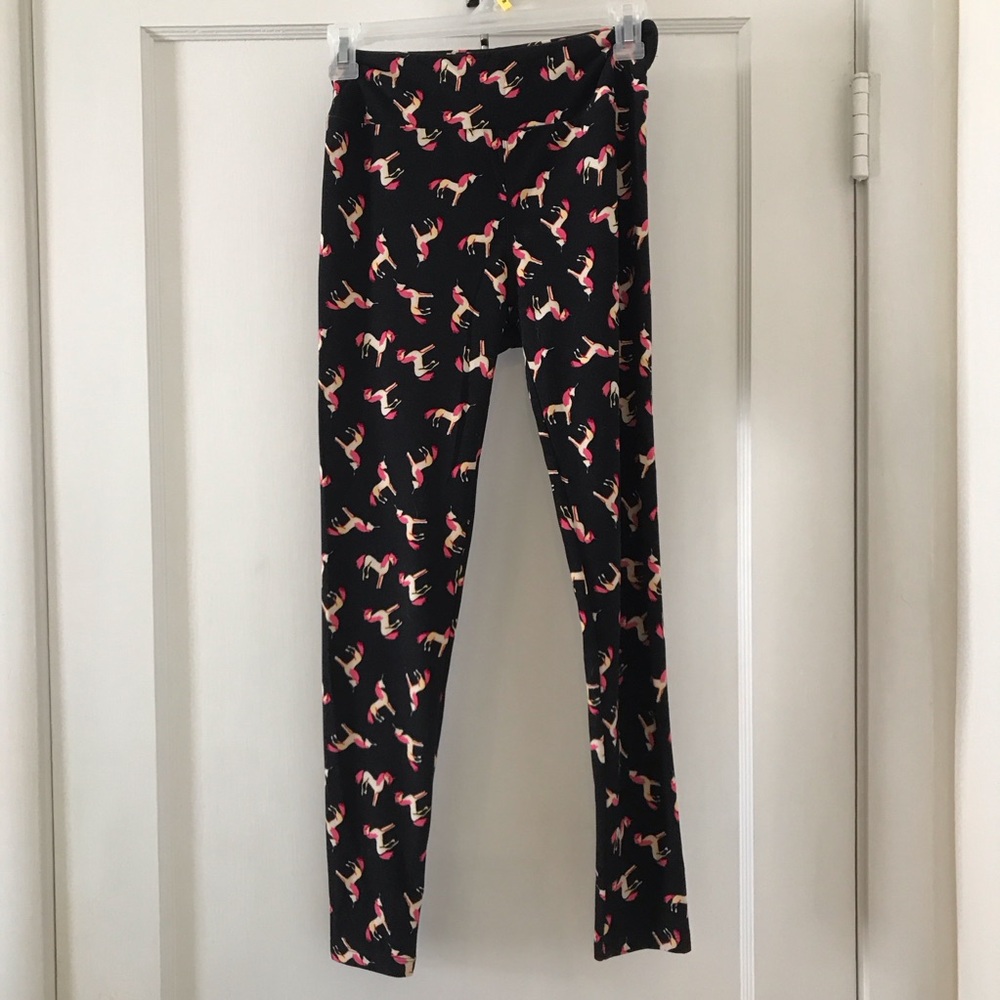 Lularoe unicorn Print Leggings - Black and Pink